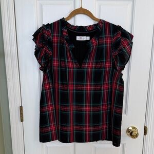Vineyard Vines Blackwatch plaid Shirt with Colorful Trim